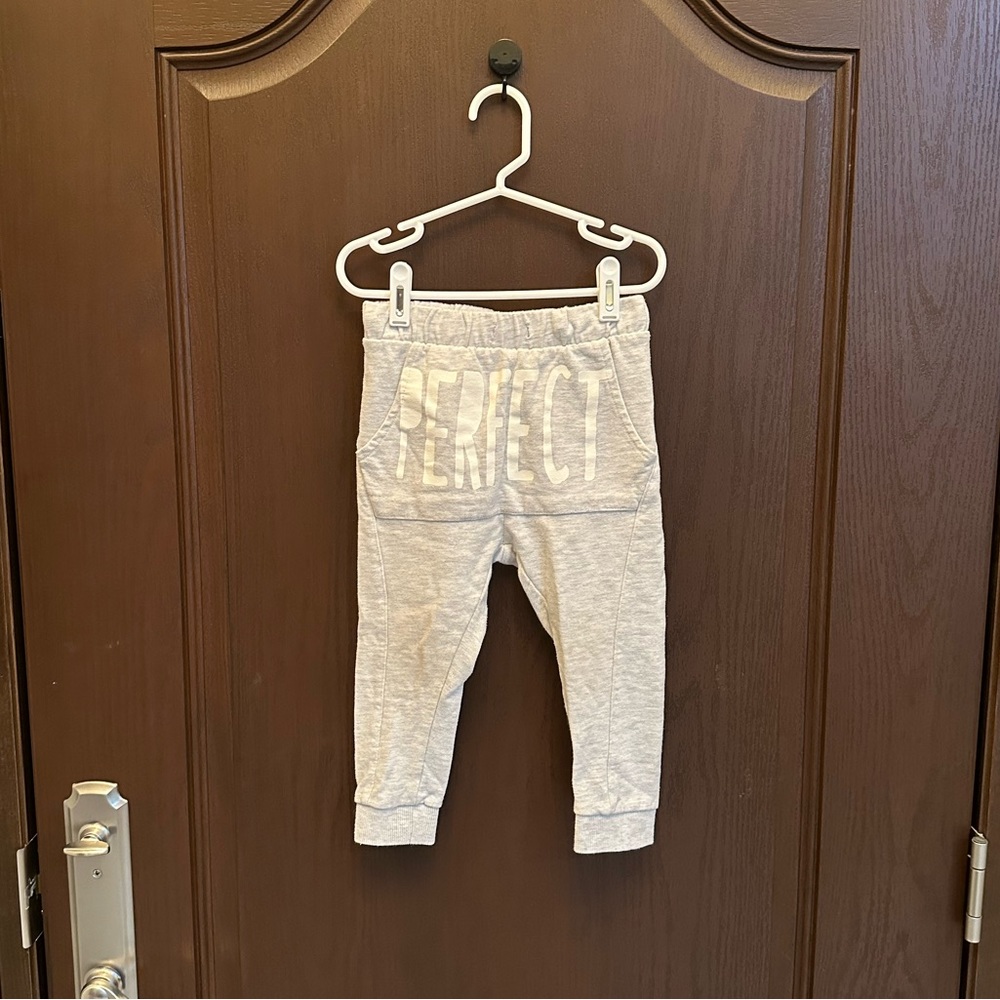 3/$15 Zara Baby Gray Harem Jogger Pants 2-3Y Drop Crotch Sweatpants